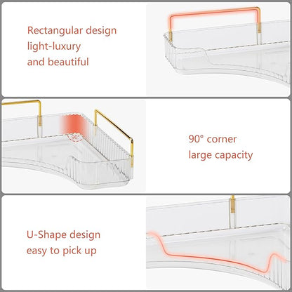 Corner Bathroom Counter Organizer Bathroom Countertop Shelf Makeup Organizer for Vanity Perfume Corner Storage (2 Tiers, White)