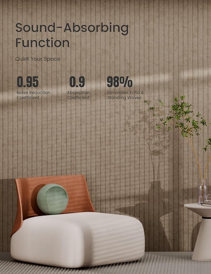 Bumusty Large Cork Board Alternative-47 x35 Felt Bulletin Board Tiles, with 30 Pushpins, 70 Adhesive Tabs, 12-Pack Slat Wall Paneling, Cork Boards for Office Push Pin Board Felt Board-Dark Camel