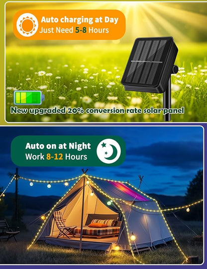 Solar Rope Light Waterproof IP65 39FT 100LEDs Outdoor LED ‎Solar Outdoor Lights for Party Garden Yard Home Wedding Christmas Halloween Holiday Tree Decoration Lighting