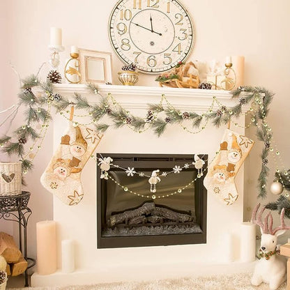 Christmas Tree Beads Garland,66 Feet Gold Pearl Strands Chain Sparkle for Christmas Tree Decoration and Crafts