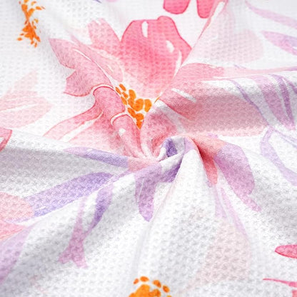 Eunzel Kitchen Tea Towel Quick Dry Microfiber Absorbent Dish Towels with Hanging Loop, Blush Floral Breeze