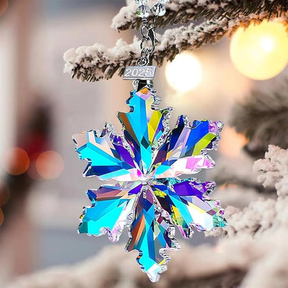 2025 Annual Edition Christmas Snowflake Ornament,Crystal Christmas Ornaments 2025,Crystal Ornament for Christma Tree,Beautiful Ornaments for Women Girls