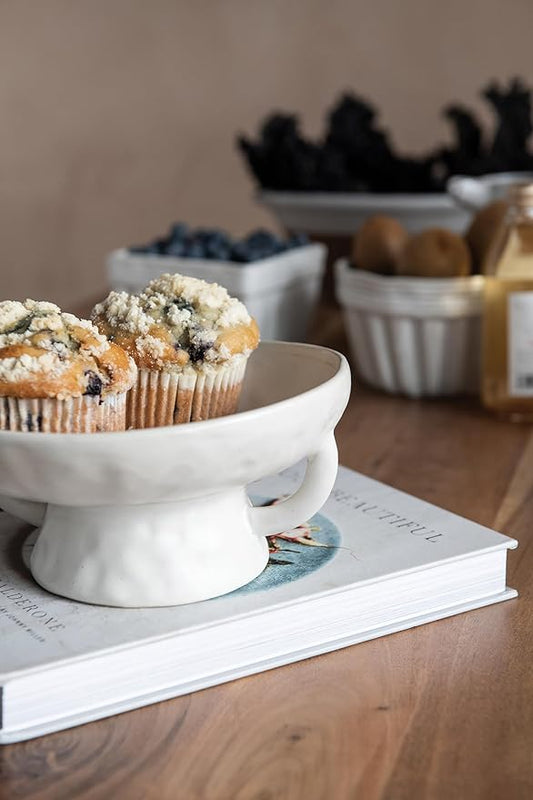 Creative Co-Op Stoneware Bowl w Reactive Glaze Decorative Object, White