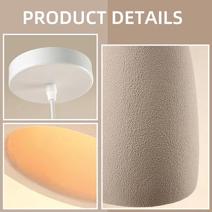 JAYMP Wabi Sabi Pendant Light for Dining Room Kitchen Island Light Hallway Restaurant Hanging Lamp E26 Base Japanese Style Wine Bottle Shape Lighting Fixture, 1 Pack (Light Brown,A Shape, D35×H51cm)