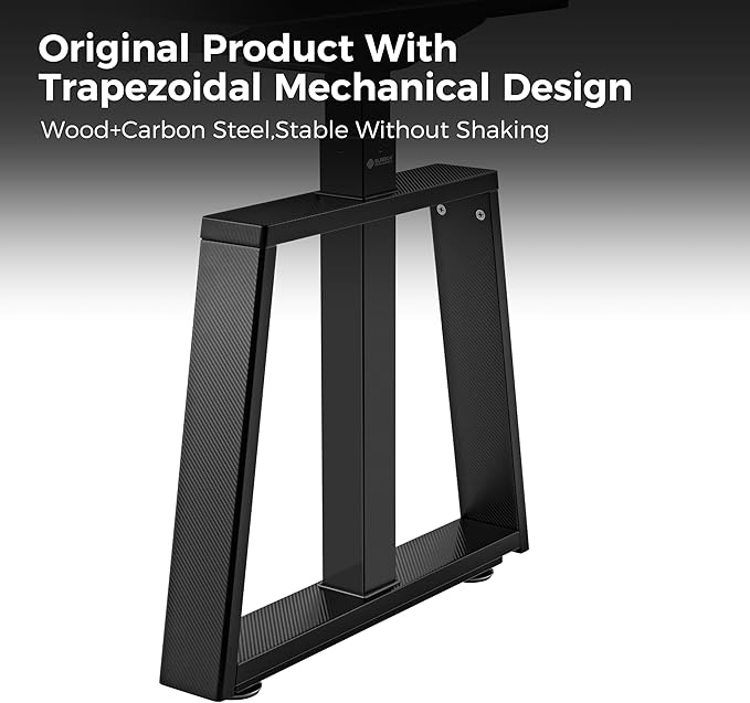 EUREKA ERGONOMIC Standing Gaming Desk, 63inch Executive Computer Desk Adjustable Height Desk Modern Trapezoidal Leg,Touch Screen,Black