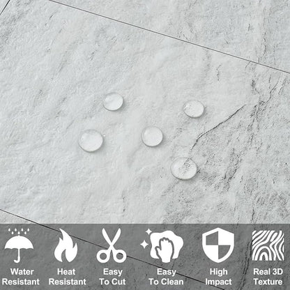 AULIGET 3" x 6" Subway Tile Peel and Stick Backsplash, Thick PVC Stick on Wall Tiles (100, Light Shale)