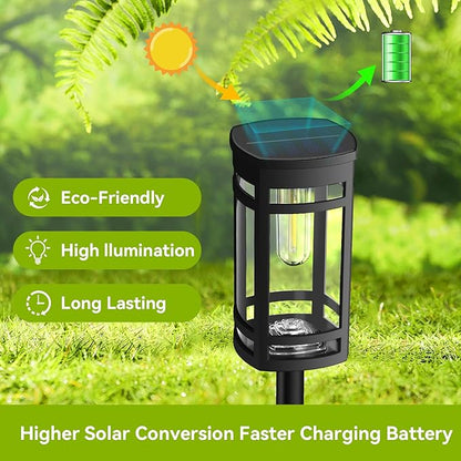 EXCMARK 12 Pack Solar Lights Outdoor Waterproof for Garden Pathway Walkway Driveway Yard Lawn Decorative Landscape Lighting. (Warm White Light, 12)