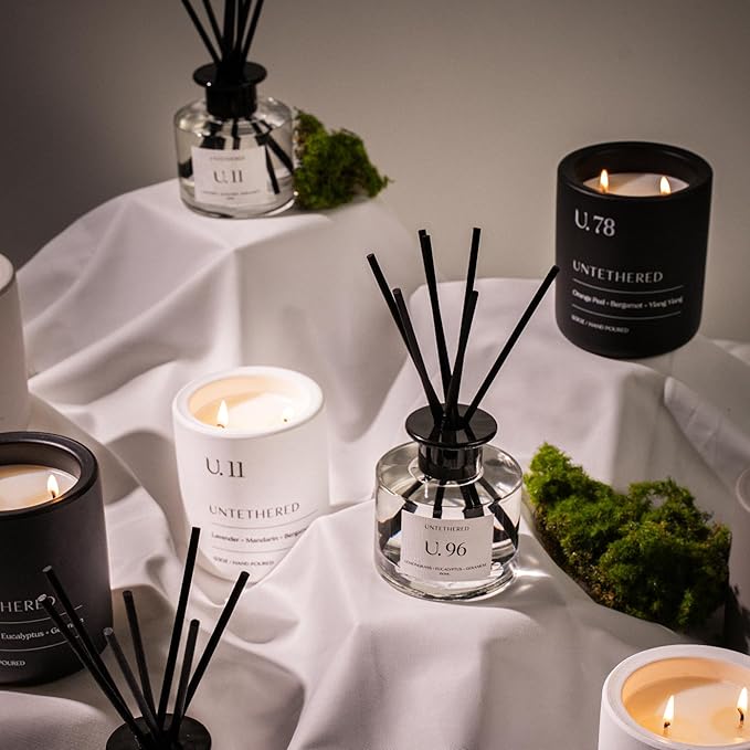 U.11 Luxury Reed Diffuser - Lavender, Mandarin & Cedarwood | 100% Natural Essential Oils | Calming & Refreshing Fragrance | Long-Lasting Aromatherapy for Home, Office & Bathroom (5oz | Up to 5 Months)