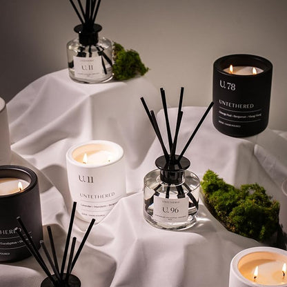 U.11 Luxury Reed Diffuser - Lavender, Mandarin & Cedarwood | 100% Natural Essential Oils | Calming & Refreshing Fragrance | Long-Lasting Aromatherapy for Home, Office & Bathroom (5oz | Up to 5 Months)