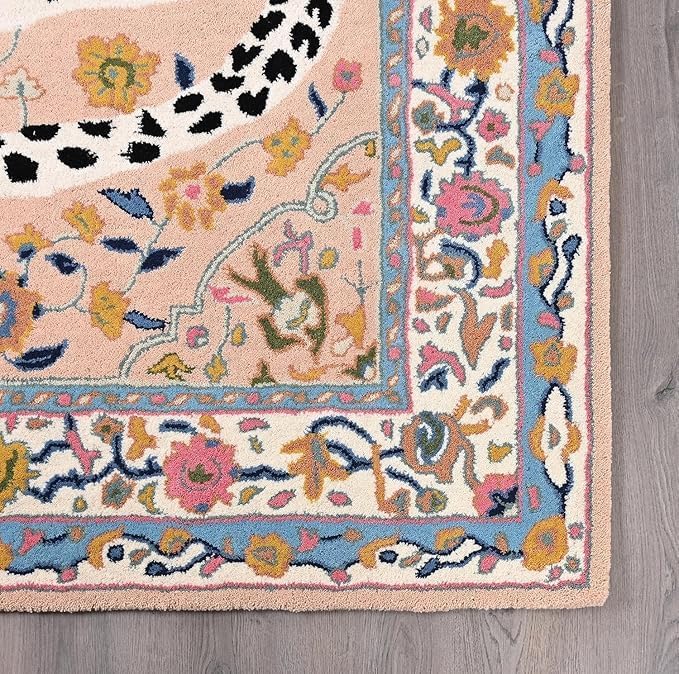 Hand Tufted Modern & Unique Animal Rugs 100% Wool, Soft and Durable Rugs for Your Living Room, Bedroom,Hall Or Any Room (Multi Colour P1, 6 X 9 Feet)