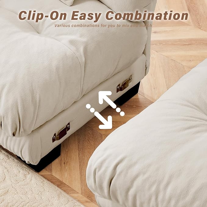 SoarFlash Velvet Sectional Middle Position Sofa, Camel