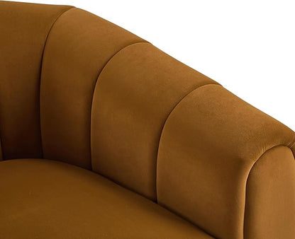 Christopher Knight Home Monroe Velvet Swivel Club Chair,Armchair with 360-Degree Rotation,Upholstered Barrel Swivel Sofa Chair for Living Room/Bedroom,Tufted Back,Thick Cushion, Iron Base, Dark Yellow