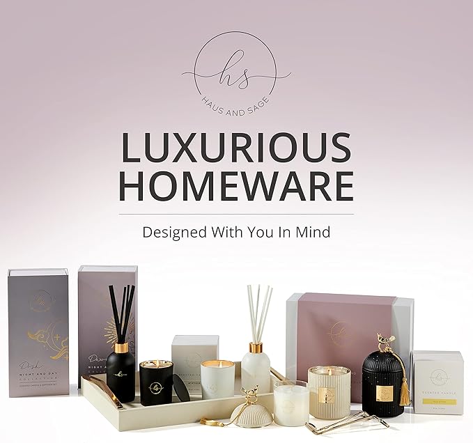 Luxury Scented Candle Gift Set - Holder + 2 x 8.5oz Soy Refills + Wick Trimmer - 115 Hour Burn - Birthday Gifts for Women - Centerpiece Decorations - 4 Pcs