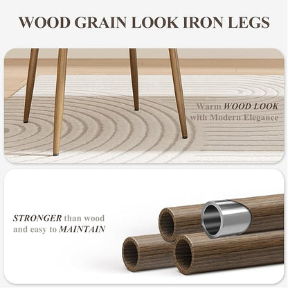 Dining Chairs Set of 6, Upholstered Dining Room Chairs with Metal Legs and Anti Slip Pads, Curved Back Wood Kitchen Chair for Home and Restaurant Use, Green