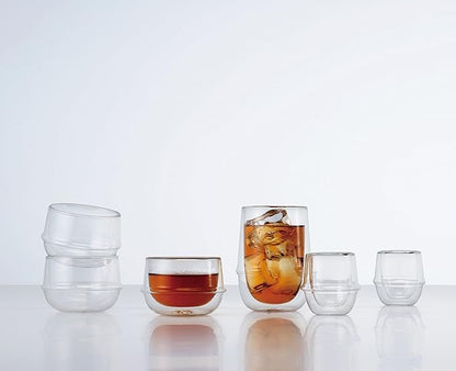 KINTO 23109 KRONOS Double Wall Champagne Glass, 5.3 fl oz (160 ml), Heat-resistant Glass, Microwave and Dishwasher Safe