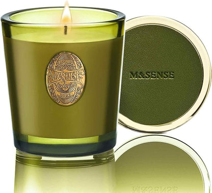 M&SENSE Natural Soy Candle | Forest Cabin & Green | 9.2 oz, 50H Burn Time | Luxury Scented Candle for Relaxation, Gifting, Home Décor | Ideal for Bedroom, Office, Party Ambiance
