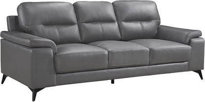Homelegance 89" Leather Sofa, Dark Gray
