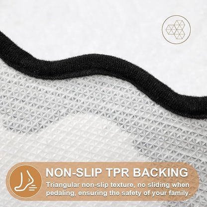 ORTIGIA Cute Scalloped Bathroom Rugs Non Slip Washable, Quick Dry Absorbent Plush Microfiber Bath Mats, Fun White and Black Bathmat for Bath Room Bathtub Shower, Floor for Sink Bedroom, 20x32