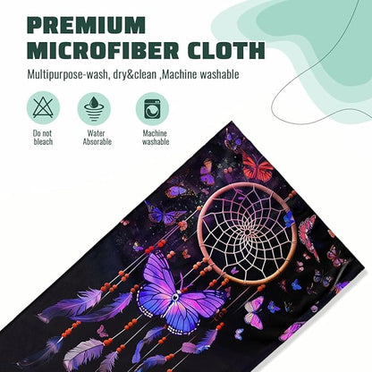 Butterfly Kitchen Towels Set of 2 Fantasy Dreamcatcher Purple Dish Towels Tabletop Decor Butterfly