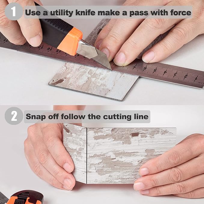 AULIGET 3" x 6" Subway Tile Peel and Stick Backsplash, Thick PVC Stick on Wall Tiles (4, Brown Birch)