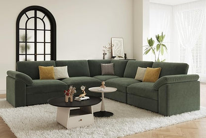 EASE MOOSE Oversized Modular Sectional Sofa, Extra Large L Shape Sectional Cloud Couch,Comfty Deep Seat Wide Modular Sofa for Living Room Removable Cover