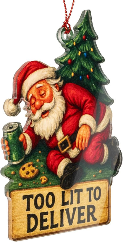 Funny Christmas Ornaments, Funny Gag Gifts, White Elephant Ornament, Raunchy, Hilarious, Unique Ornaments, Suncatcher Effect Window Hanging, Santagag Car Hanging