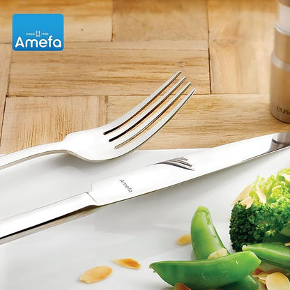 Amefa Moderno 20-piece 18/10 Stainless Steel Flatware Set, High Gloss Mirror Finish, Silverware Set Service for 4, Dishwasher Safe, Rust resistant Cutlery.