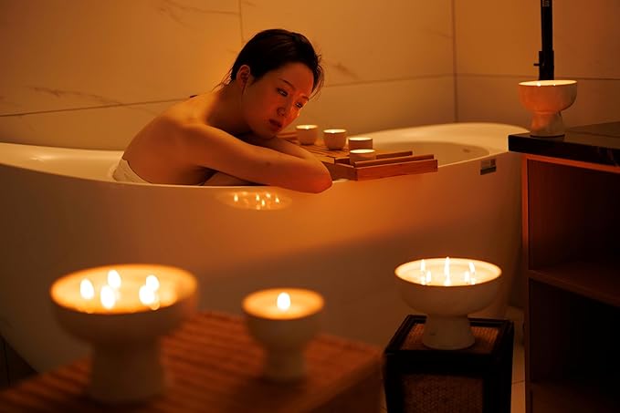 BLUEME Renew - Ivy & Rose, Luxury Candle w/Essential Oils, 5 Wick, Hand-Poured Soy, Cotton Wick, Ceramic