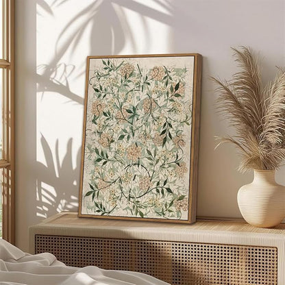 ILLBDR Vintage Framed Wall Art Abstract Floral Canvas Wall Art Set of 3 Boho Botanical Prints Gallery Artwork Neutral Flower Pictures Decor for Bedroom Living Room 16x24 Inch