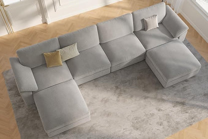 EASE MOOSE Modular Sectional Sofa,Oversized U Shape Sectional Couch with Ottoman,Wide Deep Modular Cloud Couch,Removable Cover