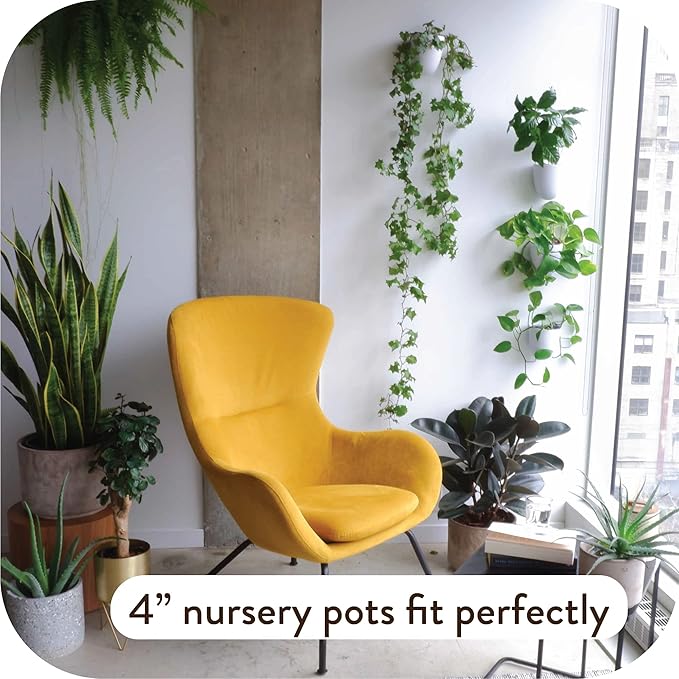 PlantPod Luxe - Self-Watering Wall Planters (Set of 6) - Easy to Water and Install - Lightweight - Design Your Own Vertical Garden - Wall Planters for Indoor Plants