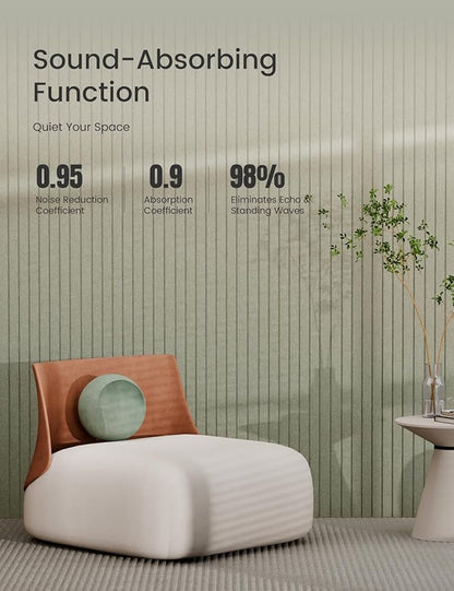 Bumusty Large Cork Board Alternative-47 x35 Felt Bulletin Board Tiles, with 30 Pushpins, 70 Adhesive Tabs, 12-Pack Slat Wall Paneling, Cork Boards for Office Push Pin Board Felt Board-Sage