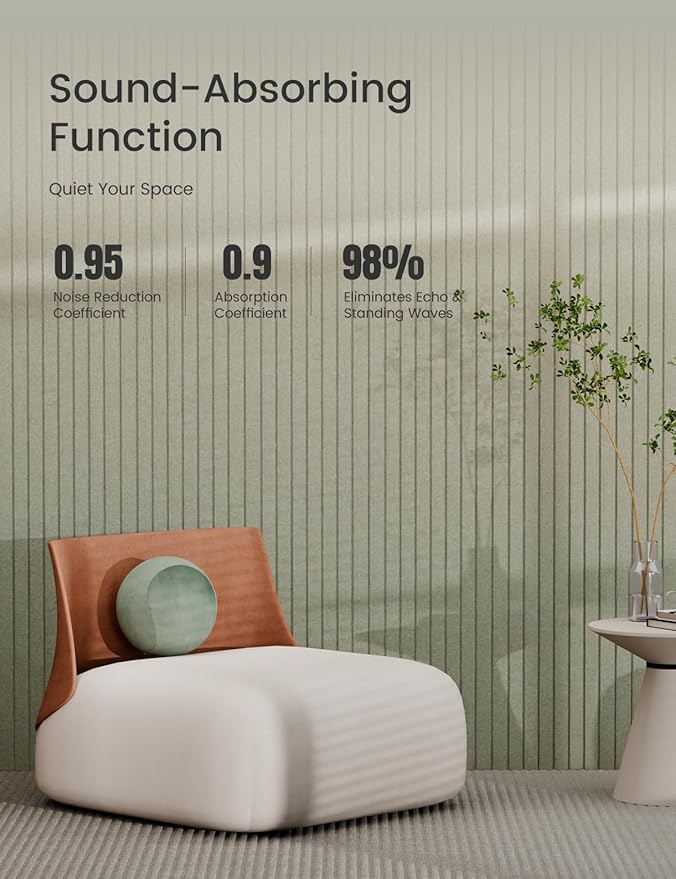 Bumusty Large Cork Board Alternative-36 x24 Felt Bulletin Board Tiles, with 30 Pushpins, 40 Adhesive Tabs, 6-Pack Slat Wall Paneling, Cork Boards for Office Push Pin Board Felt Board-Sage