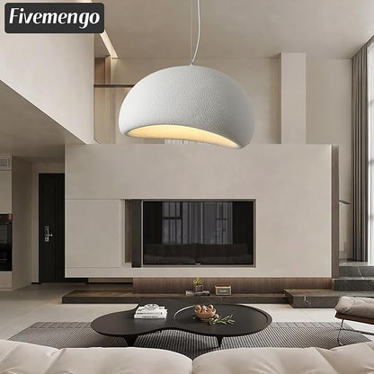 27.6in Large Wabi Sabi Pendant Lights Kitchen Island Lighting Fixture Ceiling Mount White Modern Japanese Lamp Japandi Chandelier for Dining Living Room Bedroom Restaurant Hanging Lamp