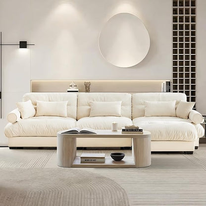 SorFlash Sectional Sofas Couches for Living Room, L Shaped Couch Sofa Set, Small Couches for Small Spaces, Apartment with Movable Ottoman, Beige