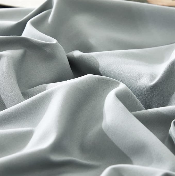 Pureant Haze Blue Comforter Sets Twin Solid Light Dusty Blue Bedding Comforters Cotton Women Men Plain Light Blue Bed Quilts Modern Light Greyish Blue Blankets Comforters Soft Health Lake Blue Bed