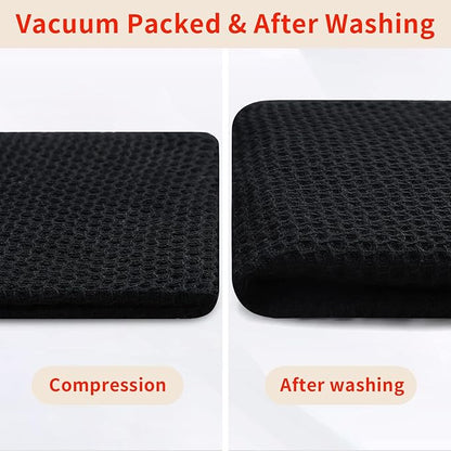 Homaxy 100% Cotton Kitchen Towels and Dishcloths Set, 12 x 12 Inches and 13 x 28 Inches, Set of 12 Bulk Kitchen Towels Set, Ultra Soft Absorbent Dish Cloths for Washing Dishes, Black