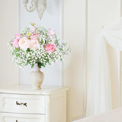 Babys Breath Artificial Flowers,6 Pcs Gypsophila Real Touch Flowers for Wedding Party Home Garden Decoration