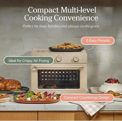 Our Place Large Wonder Oven | 6-In-1 Toxin-Free Air Fryer & Toaster with Steam Infusion | Family-Sized 32QT, 1700W Countertop Design | Includes Bake Tray, Fryer Basket, Large Racks | Steam