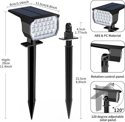 Solar Spot Lights Outdoor Color Changing, [7 Mode/6 Pack] Christmas Landscape Spotlights, Solar Lights Outdoor Waterproof, Solar Led Powered Flood Light for Outside Pathway Yard Garden Walkway