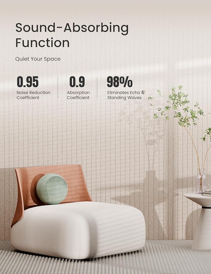 Bumusty Large Cork Board Alternative-47 x35 Felt Bulletin Board Tiles, with 30 Pushpins, 70 Adhesive Tabs, 12-Pack Slat Wall Paneling, Cork Boards for Office Push Pin Board Felt Board-Oatmeal