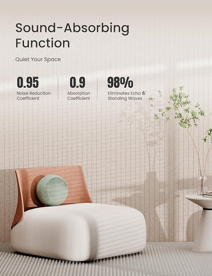 Bumusty Large Cork Board Alternative-47 x35 Felt Bulletin Board Tiles, with 30 Pushpins, 70 Adhesive Tabs, 12-Pack Slat Wall Paneling, Cork Boards for Office Push Pin Board Felt Board-Oatmeal