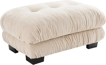 SoarFlash Velvet Sectional Sofa Ottoman, Camel