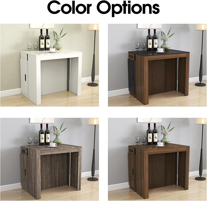 24''- 118'' Extendable Dining Room Table, Expandable Dining Table, Modern Large Table, for 2-12 Person(with Cabinet & Outlet), White Marble