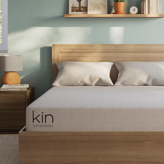 Kin By Tuft & Needle Medium Firm 10" King Adaptive Foam Mattress in a Box, Cooling Pressure Relief, Balanced Support, 100 Night Trial, Fiberglass-Free, CertiPUR-US, 10-Year Limited Warranty