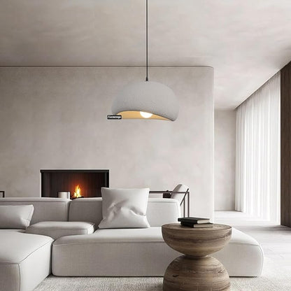 15.7in Wabi Sabi Pendant Lights Kitchen Island Lighting Fixture Ceiling Mount Grey Modern Japanese Lamp Japandi Chandelier for Dining Living Room Hallway Bedroom Restaurant Hanging Lamp