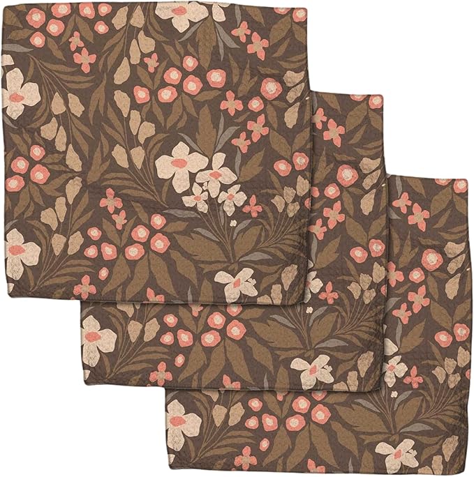 GEOMETRY Fall Dish Towels Quick Dry Premium Towel with Geoweave 3 Pack Floral Fall 10x10
