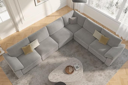 EASE MOOSE Oversized Sectional Modular Sofa,Large L Shape Sectional Couch Wide Deep Seat Modular Cloud Couch,Removable Cover