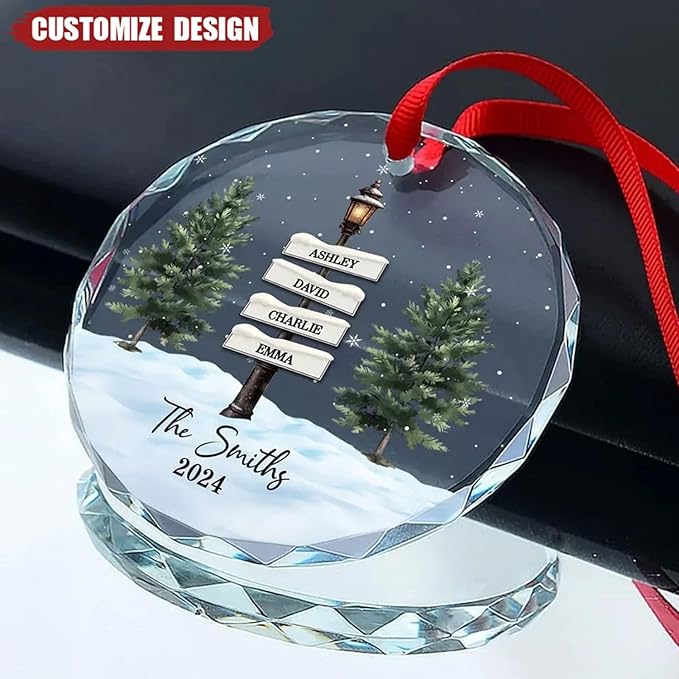 Shaant Personalized Christmas Glass Ornaments 2025, Family Christmas Tree Decoration, Gifts for Family & Friends, Housewarming Gift Ideas Holiday Keepsake