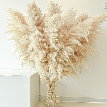 40" 11 PCS Dried Pampas Grass Decor Tall,Large Natural Beige pompas Grass,Tall Pampas Grass for Floor Vase,Wedding Decoration,Party,Farmhouse,Boho Home Decor,and Creating a Bohemian Ambiance